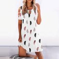thumbnail image 3 of Vestido casual de mujer con hombros descubiertos y mangas cortas con estampado de espalda para adelgazar Fridja  bnh1214, 3 of 5