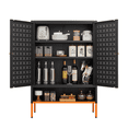 thumbnail image 2 of Tcbosik 5-Tier Shoe Cabinet with Doors, Metal Shoe Rack with Adjustable Shelves, Farmhouse Shoe Storage Organizer for Entryway, Closet, Living Room, Black, 2 of 8