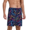 thumbnail image 2 of Vsdgher Multicolor Bowling Print Men's Pajama Shorts Lounge Bottoms Sleep Shorts Elastic Waist Lightweight PJ Shorts with Pockets-4X-Large, 2 of 6