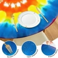 thumbnail image 4 of Tie Dye Heart Accent Mandala Pattern Round Fitted Tablecloth with Elastic Edge,Dining Table Cover Waterproof,Outdoor Round Tablecloth for Camping,Dining,Indoor and Outdoor, 4 of 7