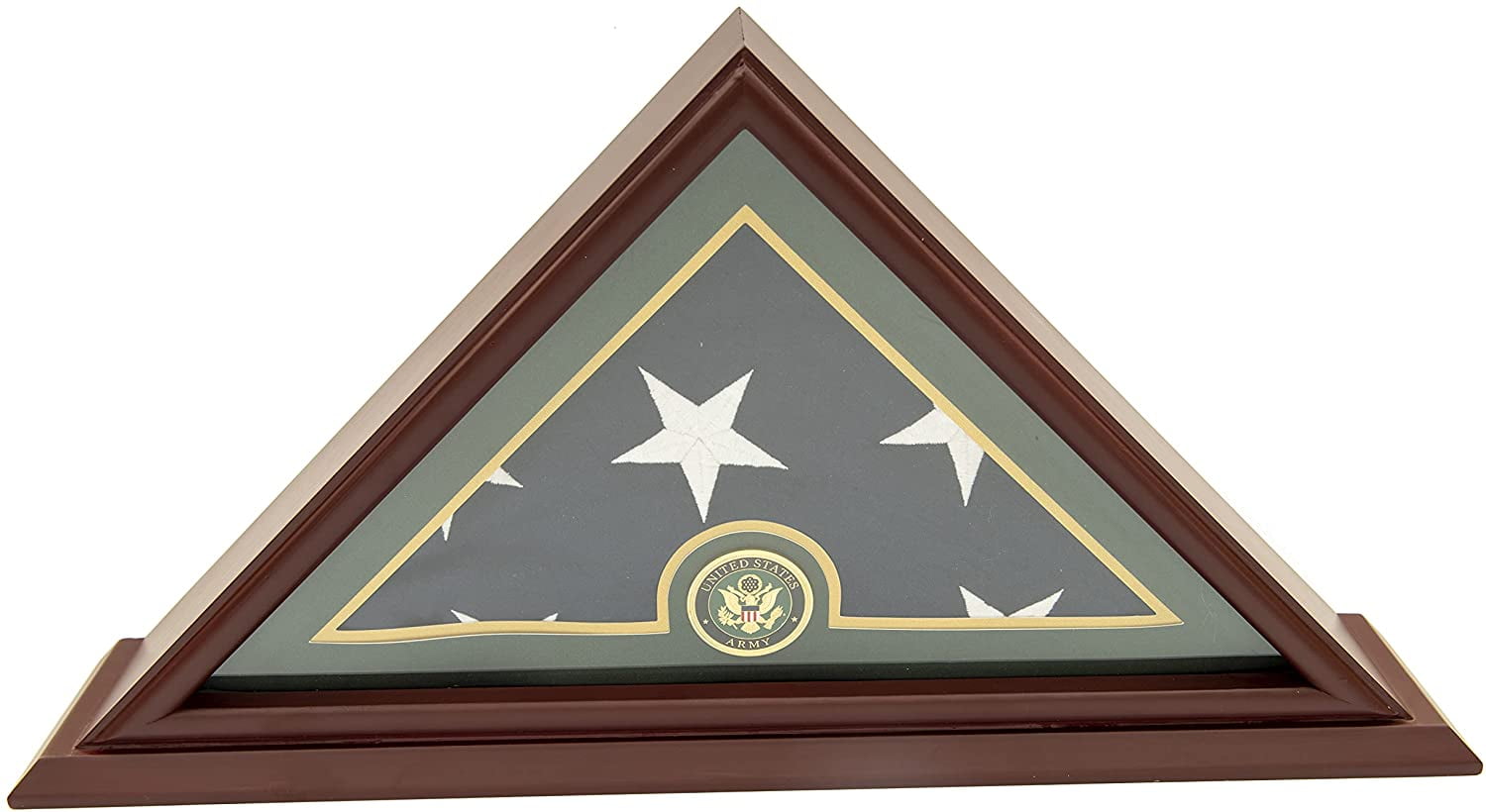 with A Customized Name Plate Cherry Finish Shadow Box 3'x5' Flag Display Case DECOMIL Not for Burial Funeral Flag