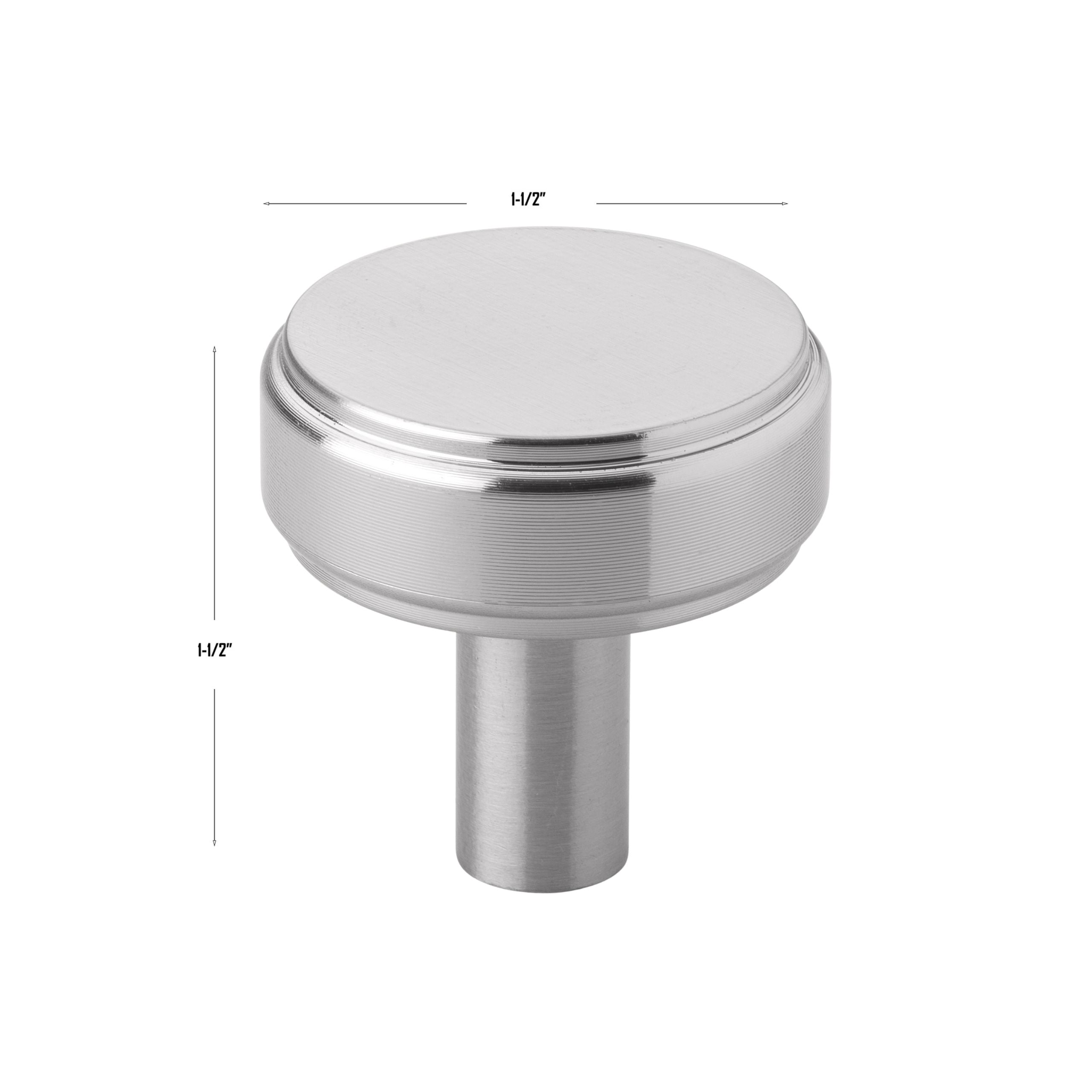 GlideRite 1-1/2 in. Solid Round Cabinet Knob, Satin Nickel