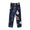 thumbnail image 4 of Easygdp Autumn Leaves With Blue Men's Pajama Pant, Sleep Elastic Waistband Lounge Pants - Medium, 4 of 9