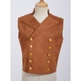 thumbnail image 2 of Ocealan Kids Boys Sleeveless Medieval Waistcoat Double Breasted Pirates Vest Dresscoat Brown 14, 2 of 7