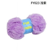 ERDOUY 4 Skeins Super Soft Fur Yarn Chunky Fluffy SoftFaux Fur Yarn for Crochet Knit-Total Length 4×30m(4×33yds,50g×4)-Light Purple