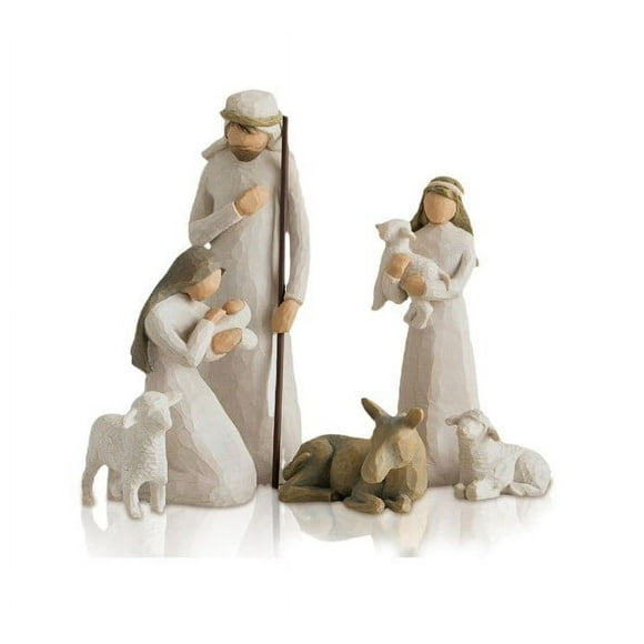 6pcs Willow Tree Nativity Figures Set Statue Hand Painted Decor Christmas Gift