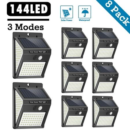 

Solar Wall Light Outdoor 3 Modes Solar Motion Sensor Lights for Porch Garden Patio Front Door Deck 8 Packs