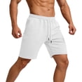 thumbnail image 3 of TEAJOPSUU Men's Casual Shorts Elastic Waist Drawstring Lightweight Breathable Beach Shorts with Pocket White, 3 of 7
