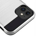thumbnail image 2 of Kaleidio Case For Apple iPhone 11 (6.1") [Brushed Metal Texture] Slim Fit Hybrid Armor [Shockproof] Protective TPU Lightweight 2-Piece Cover w/ Overbrawn Prying Tool [Silver/Black], 2 of 5