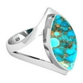 thumbnail image 3 of Copper Blue Turquoise 925 Sterling Silver Handmade Ring, 3 of 10