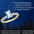 thumbnail image 2 of Gem Stone King 14K Two Tone Gold Sky Blue Aquamarine and Lab Grown Diamond Engagement Ring for Women | 1.52 Cttw | Octagon 7X5MM | Gemstone March Birthstone | Size 5, 2 of 6