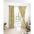 thumbnail image 3 of Yellow Geometric Blackout Curtains for Bedroom/Living Room, Thermal Insulated Kitchen Curtains, Morocco Modern Abstract Plaid Art Grommet Darkening Window Treatment Drapes 42"x63"x2, 3 of 8