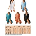 thumbnail image 3 of MAWCLOS Women Swimsuit Coverup Half Sleeve Beach Cover Up Button Down Shirt Ladies Bikini Swimwear Mini Dress Summer Beachwear Light Blue XS, 3 of 3