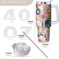 thumbnail image 3 of 40oz Tumbler with Handle and Straw, Stainless Steel Insulated Travel Mug, Leak Proof Lid Straw Cover, Reusable Cold Hot Drinkware for Adults, Dishwasher Safe Coffee Cup, Leopard Print, 3 of 6