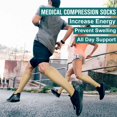 thumbnail image 2 of 3 Pairs Copper Compression Socks for Women & Men Circulation 15-20 mmhg - Better Blood Flow, Swelling, Best Support for Medical, Running, Nursing, 2 of 7