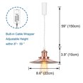 thumbnail image 5 of Kiven H-Type Track Lighting, 3-Light Modern Halo Track Pendant Light with Metal Lampshade, Track Light Pedant Adjustable Length for Bedroom Kitchen Island Home Shop,Copper Red Finish, 5 of 7