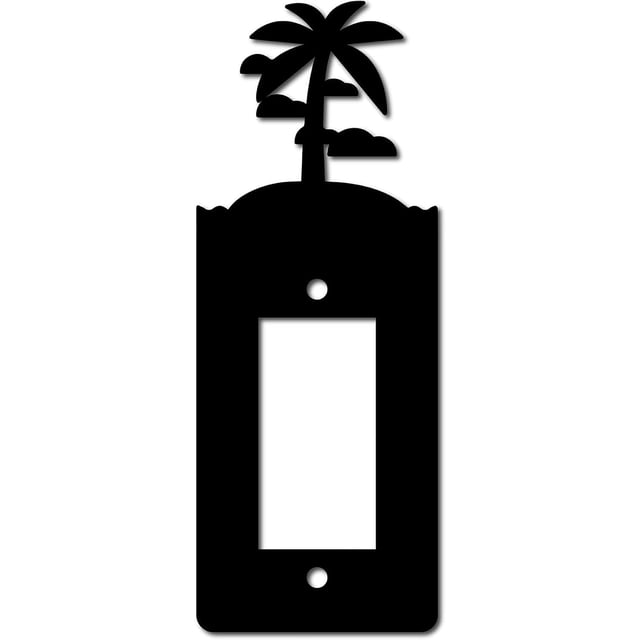 Rocker Switch Cover Plate Wall Plate with Screws Trees Clouds Faceplate Power Outlet Cover Single Gang Unbreakable Replacement Receptacle Decorative Wall Art Signs Black 2.8 x 7.2inch
