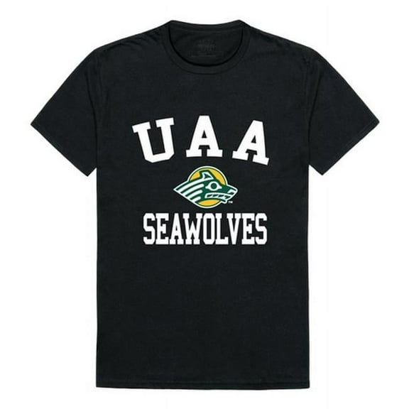 W Republic 539-259-BLK-01 University of Alaska Anchorage Men Arch T-Shirt, Black & White - Small
