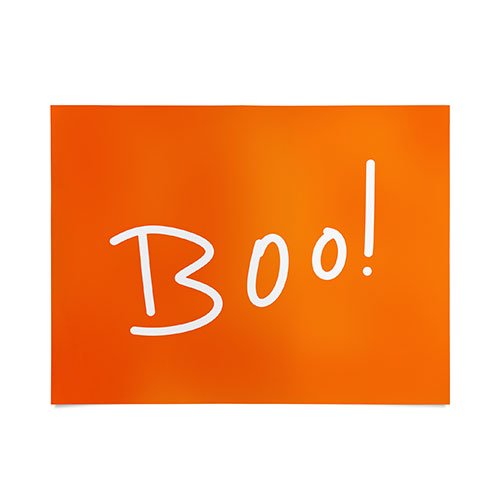 Society6 Halloween Boo Orange by Lisa Argyropoulos Art Print