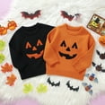 thumbnail image 2 of Toddler Baby Boy Girl Halloween Outfit Knit Chunky Pumpkin Sweaters Crew Neck Pullover Sweatshirt Tops Fall Winter Clothes, 2 of 7