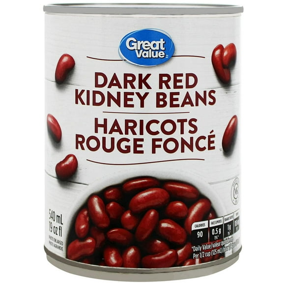 Great Value Dark Red Kidney Beans, 540 mL