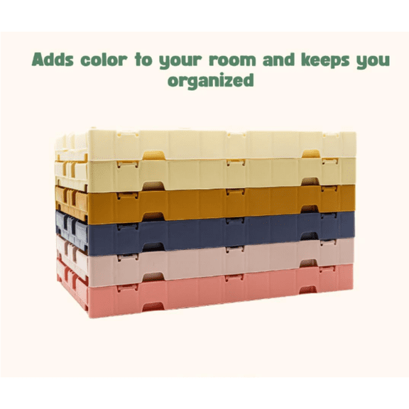 Collapsible Storage Box, Foldable Crate Organizer Bin with Handle, Stackable Crates for Home Organization (Pastel, 4L - 6-Pack)