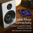 thumbnail image 6 of Fluance Ai61 Powered 2-Way 2.0 Stereo Bookshelf Speakers with 6.5" Drivers, 120W Amplifier for Turntable, TV, PC and Bluetooth 5 Wireless Music Streaming - RCA, Optical, USB & Sub Out (Lucky Bamboo), 6 of 10