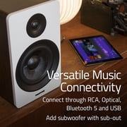 Fluance Ai61 Powered 2-Way 2.0 Stereo Bookshelf Speakers with 6.5 Drivers, 120W Amplifier for Turntable, TV, PC and Bluetooth 5 Wireless Music Streaming - RCA, Optical, USB & Sub Out (Black Ash)