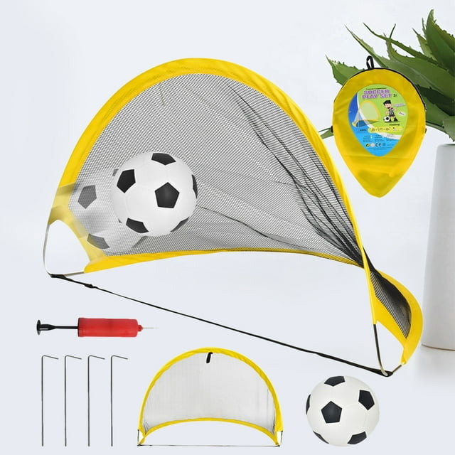 TAILTOSS 1Ensemble Filet de Football Pliable Jaune Portable pour Intérieur et Extérieur
