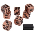 thumbnail image 1 of Juego de dados de Metal de 7 Uds., exquisito diseño de calavera con incrustaciones cuadradas, accesorios para juegos de mesa para fiestas navideñas, bronce rojo antiguo, 1 of 5