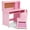 Pink, variant on JOYLDIAS Toddler Kids Study Desk & Chair Set Wooden Writing Table with Shelf,Bulletin Board,Storage Bin(Pink)