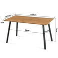 thumbnail image 2 of EBQOSK Modern Design Rectangle MDF Restaurant Wooden Dining Table with Metal Frame Walnut, 2 of 7