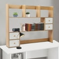 thumbnail image 4 of Oak Rectangular Desktop Storage Rack with Removable Compartments Office Storage Rack 3 Tiers, 4 of 18