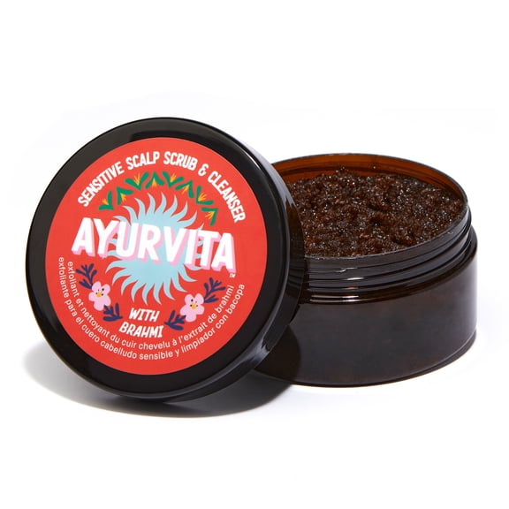 Ayurvita Brahmi Scrub & Cleanser – Deep Exfoliation & Cleansing – Best for Hair Care & Hair Growth - Instant Relief for Irritated Scalps – Restorating Ayurvedic Hair Treatment - 6.7 oz