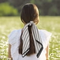 thumbnail image 2 of Unique Bargains 1 Pc Head Scarves Bandana Stripe Neck Scarf Black White, 2 of 5