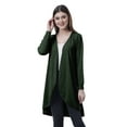 thumbnail image 1 of Moomaya Cardigan Long en Coton à Manches Longues Hi-Lo pour Femmes, 1 of 7