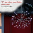 thumbnail image 3 of Alpine Corporation 16" Light-Up Hanging Snowflake Holiday Ornament, White, 3 of 14