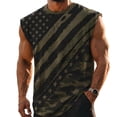 thumbnail image 2 of Men Tank Tops Sleeveless Lightweight Athletic Breathable Comfort Undershirt Tank America 250 Shirt Army Green L, 2 of 4