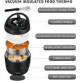 thumbnail image 4 of Thermo Food Jar for Hot Food Adults 32OZ Soup Thermo Lunch Containers Wide Mouth Vacuum Insulated Stainless Steel Leakproof Bento Box with Spoon (Black), 4 of 14