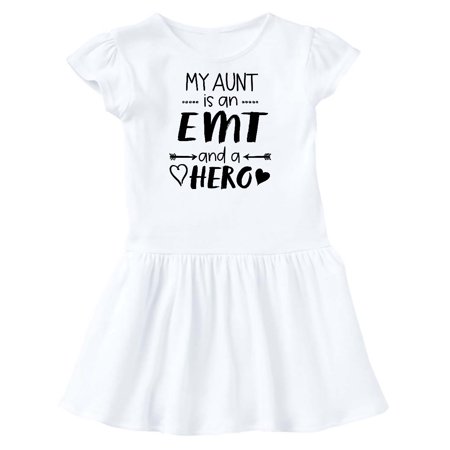 

Inktastic My Aunt is an EMT and a Hero Gift Toddler Girl Dress