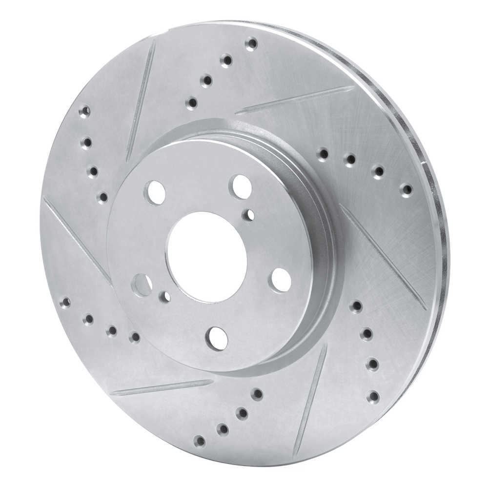 Dynamic Friction Company 631-76081L DFC Brake Rotor - Drilled And Slotted - Silver