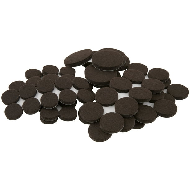 Super Sliders Assorted Round Self Stick Felt Furniture Pads Brown, 80