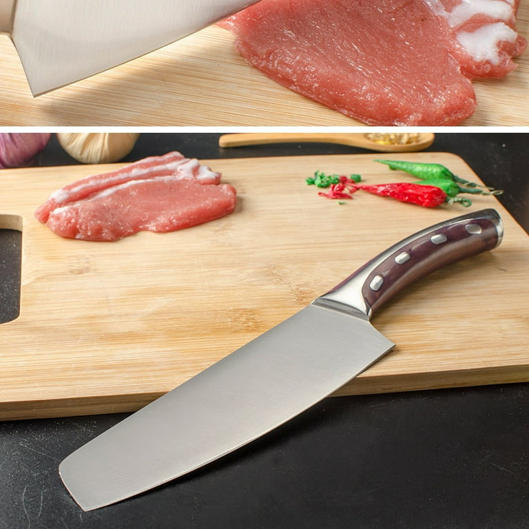 KEPEAK 3 PCS/Set 4cr14mov Stainless Steel Kitchen Knife Chopping Chef  Cleaver Knife Super Sharp Blade Comfortable Handle Knives Set 