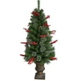 thumbnail image 5 of Fraser Hill Farm Tartan Christmas 5-Piece Decorating Kit: Frosted Wreath, Lightly Frosted Tree, Pre-Lit Lantern, Sleigh, and Gift Box, 5 of 9
