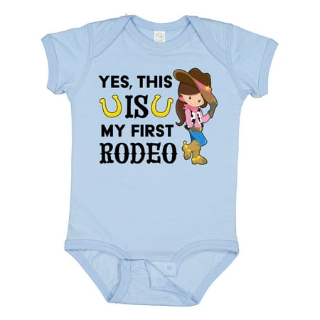 

Inktastic Yes This is My First Rodeo- Cowgirl in Hat and Boots Gift Baby Girl Bodysuit