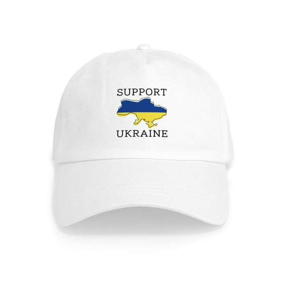 CafePress - Support Ukraine Cap - Adjustable 100% Brushed Unisex Casual Cotton Baseball Cap, Beige, 1