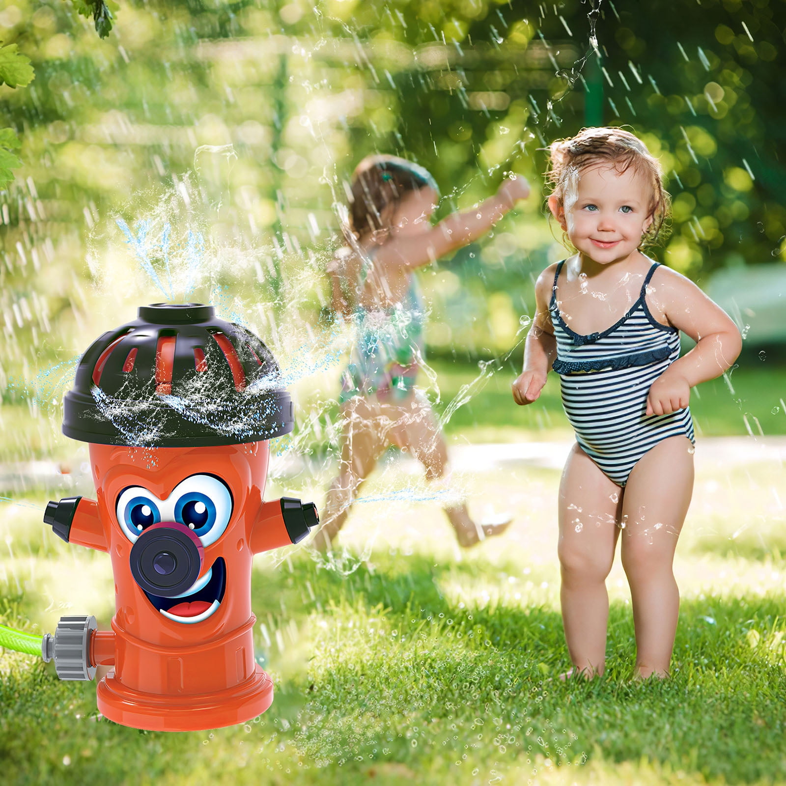 Cute Hydrant Water Spray Splash Sprinkler Toy for Kids Toddlers Summer Outdoor Lawn Backyard Water Fun