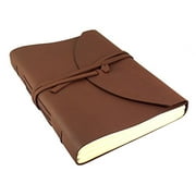 Large Genuine Leather Legacy Journal / Sketchbook with Gift Box - 380 Pages - 9" x 12" - Rich Dark Brown