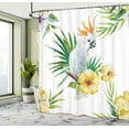 thumbnail image 5 of Ambesonne Animal Shower Curtain, Hibiscus with Wild Birds, 69"Wx84"L, White Yellow Green, 5 of 5