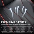 thumbnail image 6 of FLORICH Full Set Leather Car Seat Covers, Waterproof Front and Rear Seat Covers for Cars, Automotive Seat Protector Fit for Most Car SUV Truck, Black & Red Line, 6 of 10